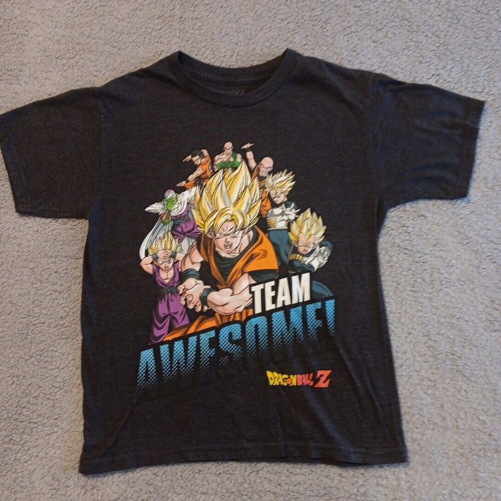 Dragon Ball Z: “Team Awesome” Super Saiyan Graphic T-Shirt-Boy's Size Med
